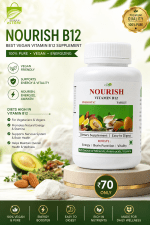 Nourish B12: Best Vegan Vitamins B12 Supplement [100% Pure]