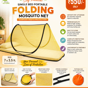 Machardani Mosquito Net for Single & Double Bed with Base