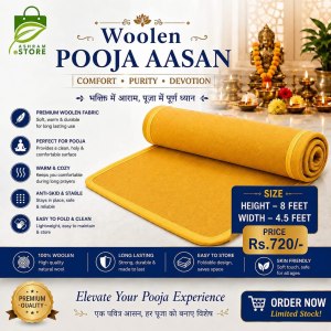 Buy Woolen Pooja Aasan (Yellow-720)