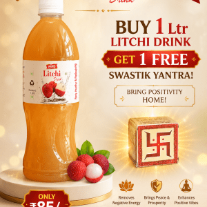 "Buy 1 Ltr Litchi Drink, Get 1 FREE Swastik Yantra! 💥"