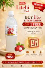 "Buy 1 Ltr Litchi Drink, Get 1 FREE Swastik Yantra! 💥"